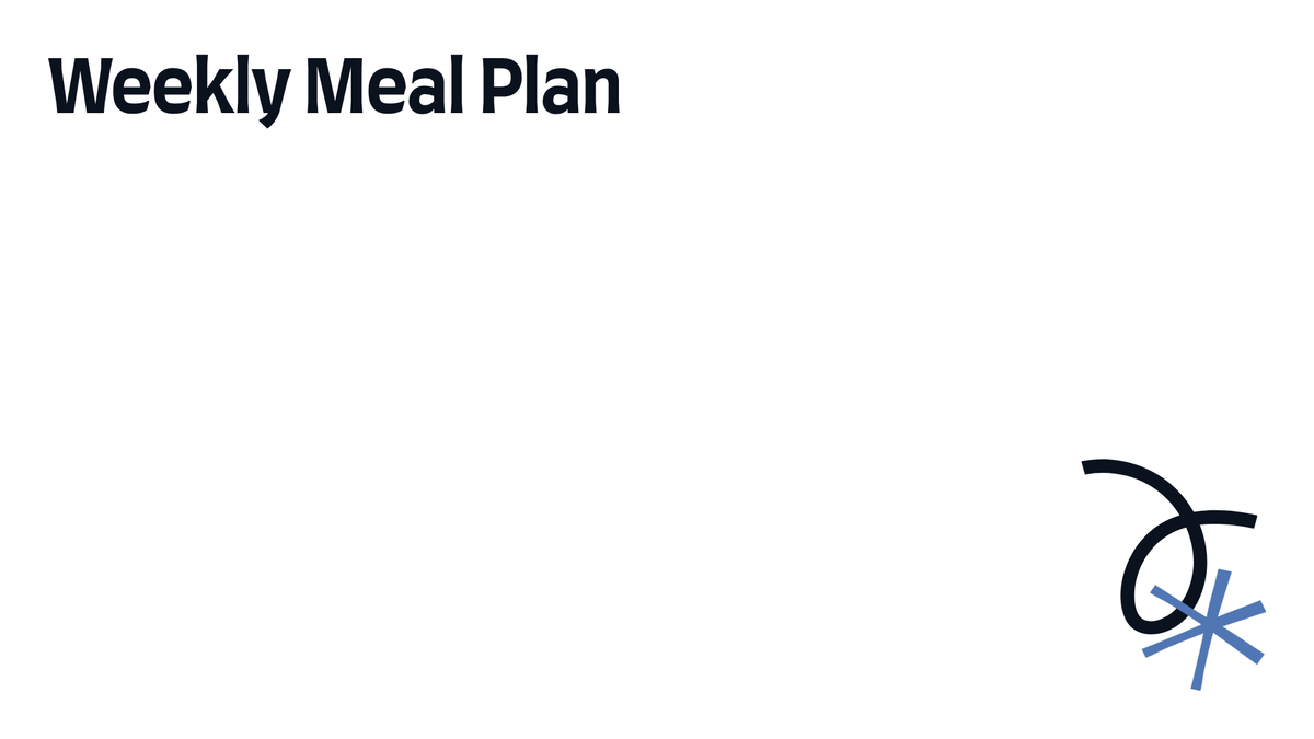 Weekly meal plan page