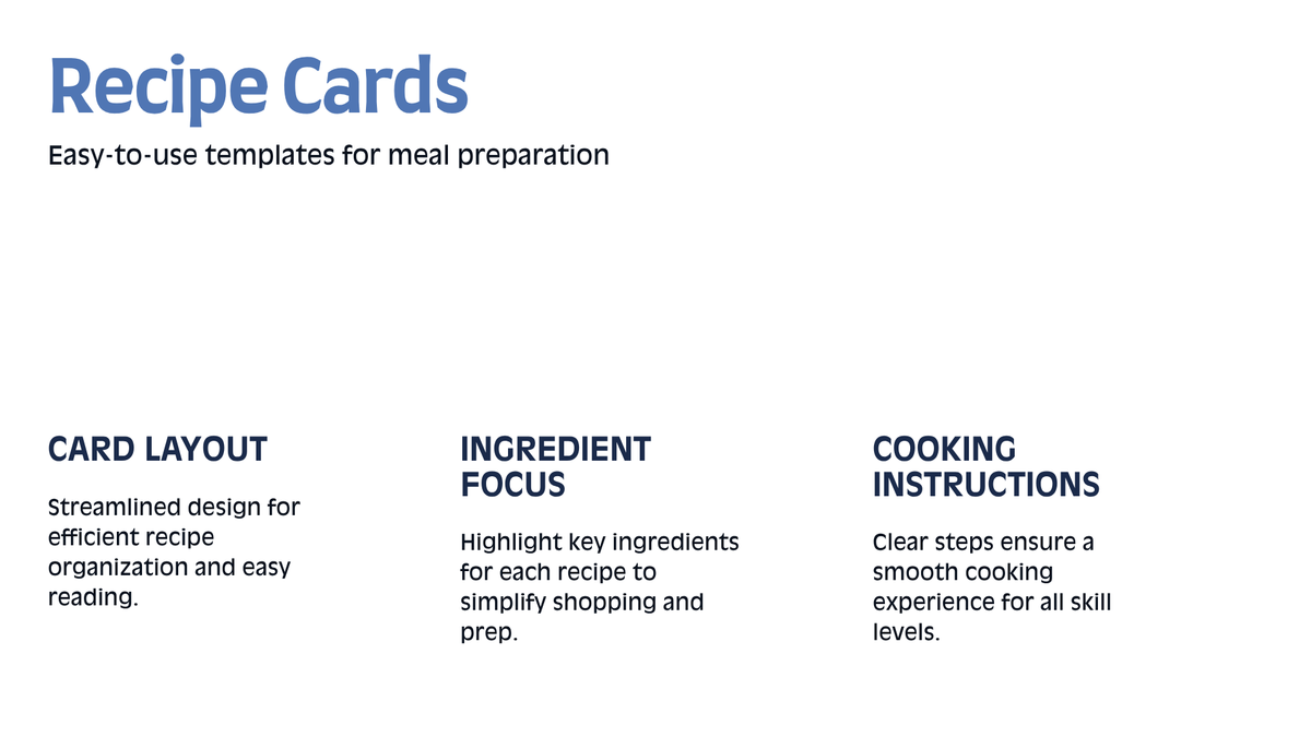 Recipe cards page