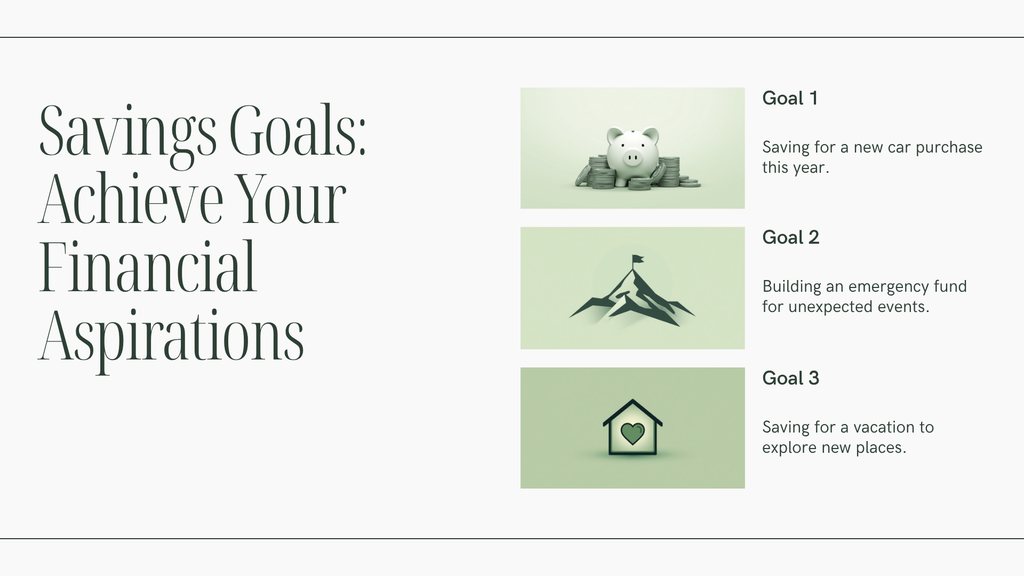 Savings goals page