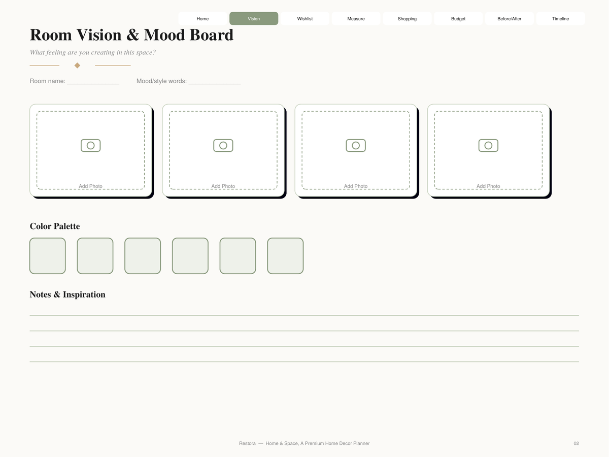 Production Kit 11 — Home & Space: Premium Home Decor Planner (Hyperlinked PDF)