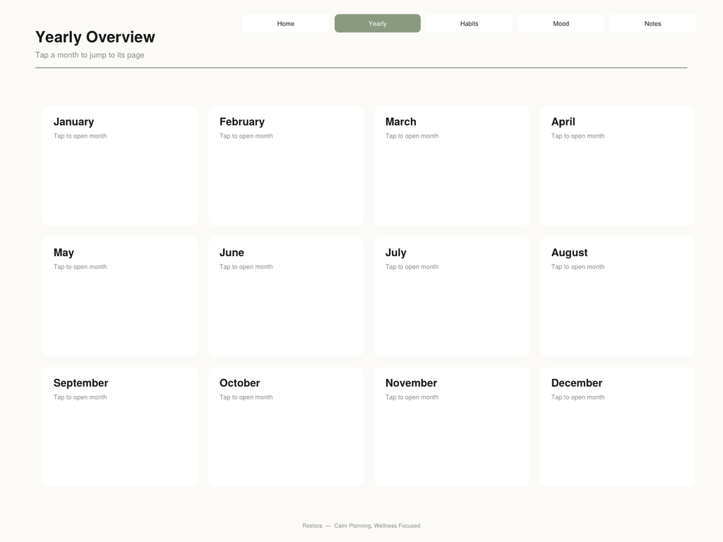 ADHD Digital Planner — Calm Mind Hyperlinked PDF for GoodNotes & iPad