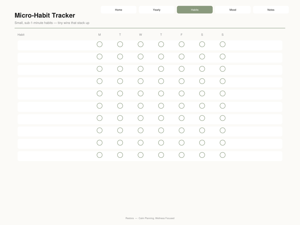 ADHD Digital Planner — Calm Mind Hyperlinked PDF for GoodNotes & iPad