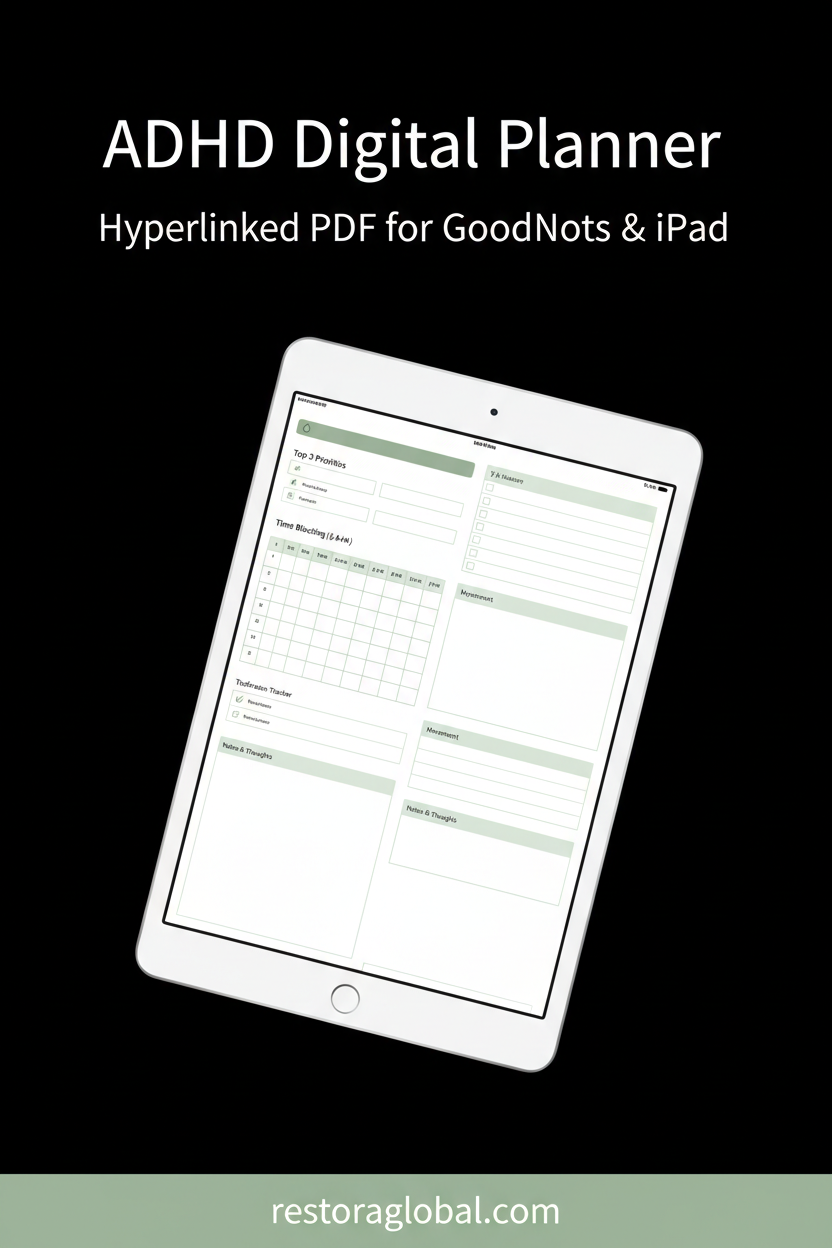 ADHD Digital Planner — Pinterest pin image