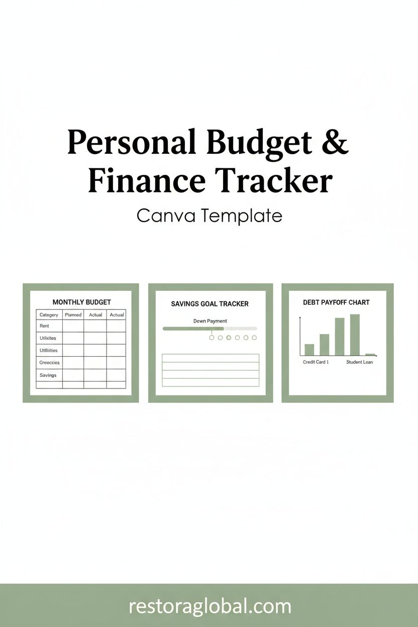 Personal Budget & Finance Tracker — Pinterest pin image