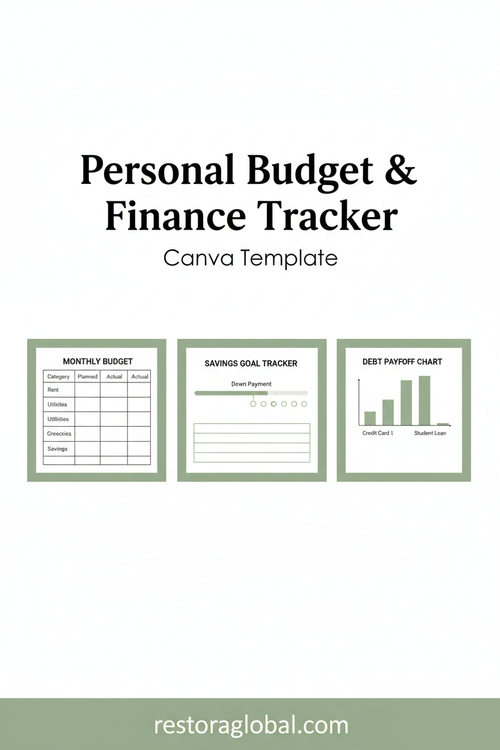 Personal Budget & Finance Tracker — Pinterest pin image